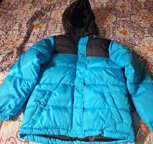 Kids Blue and Black Puffer Jacket
